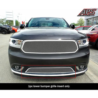 APS Polished Stainless Lower Mesh Grille (w/OUT Adaptive Cruise Control): Dodge Durango 2014 - 2017