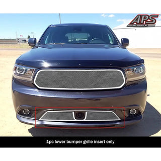 APS Polished Stainless Lower Mesh Grille (WITH Adaptive Cruise Control): Dodge Durango 2014 - 2017