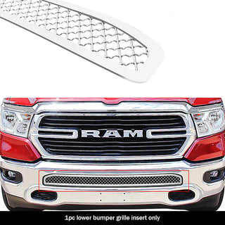 APS Polished Stainless Lower Mesh Grille (w/OUT Sensor): Ram	1500 2019 - 2024