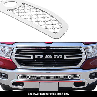 APS Polished Stainless Lower Mesh Grille (WITH Sensor): Ram 1500 2019 - 2024