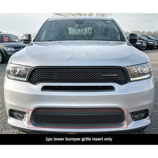APS Black Stainless Lower Mesh Grille (w/OUT Adaptive Cruise Control): Dodge Durango 2018
