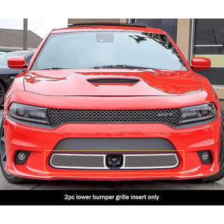 APS Polished Stainless Lower Mesh Grille (WITH Adaptive Cruise Control): Dodge Charger 2015 - 2018