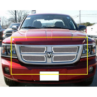 APS Polished Stainless Upper Mesh Grille: Dodge Dakota 2008 - 2011