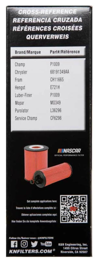K&N Performance Oil Filter (F&R): Chrysler / Dodge / Jeep / RAM 3.6L 2014-26 HP-7026