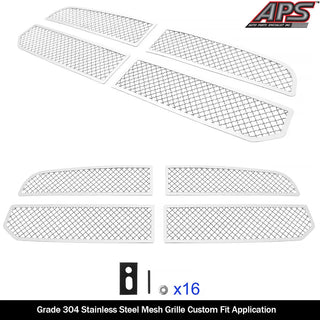 APS Polished Stainless Upper Mesh Grille (w/ OEM Honeycomb): Ram 1500 2013 - 2018