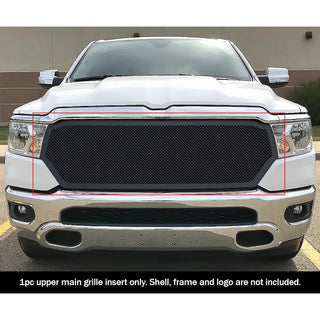 APS Black Stainless Upper Mesh Grille (Laramie/Lone Star/Big Horn/Tradesman): Ram 1500 2019 - 2024