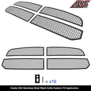 APS Black Stainless Upper Mesh Grille (w/ OEM Honeycomb): Ram 1500 2013 - 2018
