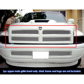 APS Polished Stainless Upper Mesh Grille: Dodge Ram 1994 - 2001