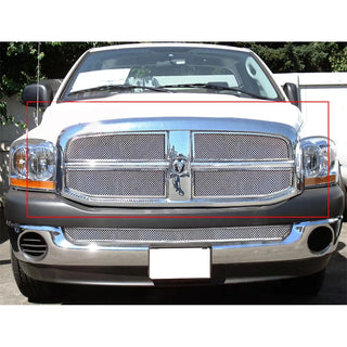 APS Polished Stainless Upper Mesh Grille: Dodge Ram 2006 - 2008