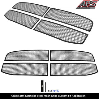 APS Black Stainless Upper Mesh Grille: Dodge Ram 2006 - 2008