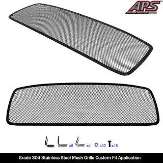 APS Black Stainless Upper Mesh Grille: Dodge Ram 2002 - 2005