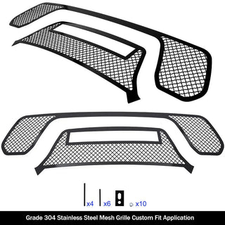 APS Black Stainless Upper Mesh Grille: Ram 1500 2019 - 2024