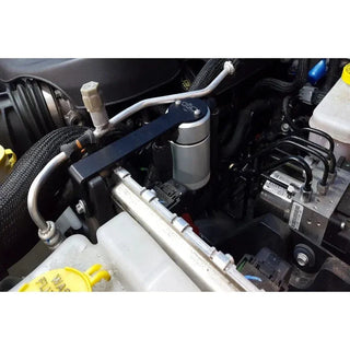 J&L 3.0 Oil Separator Clear Anodized (DRIVER): Jeep Wrangler JK 3.6L 2012-2018