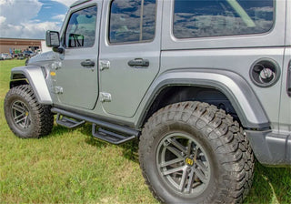 N-Fab Podium Steps Textured Black (F&R): Jeep Wrangler Unlimited JL 2018-2026