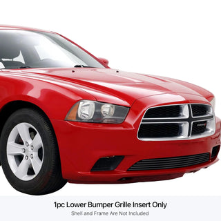 APS Black Stainless Lower Billet Grille: Dodge Charger 2011 - 2014