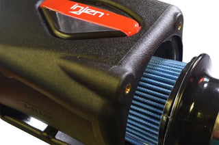 Injen PowerFlow Cold Air Intake System Wrinkle Black Dry Filter (F&R): Jeep Wrangler JL 2018-25 / Gladiator JT 2020-25 3.6L