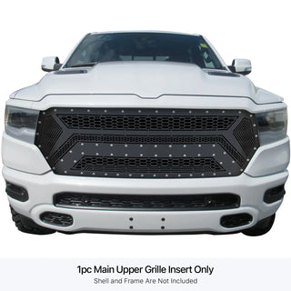 APS SS Upper Sheet Grille (V3): Ram 1500 (19-24) Laramie / Lone Star / Big Horn / Tradesman - Black