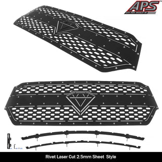 APS SS Upper Sheet Grille (V1): Ram 1500 (19-24) Laramie / Lone Star / Big Horn / Tradesman - Black