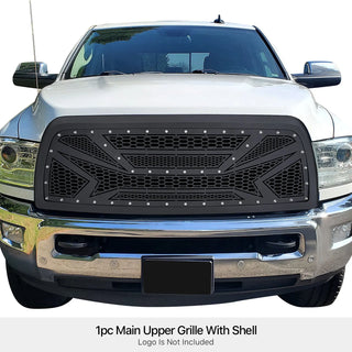 APS Black Stainless Upper Package Grille (Version 1): Dodge Ram 2500 & 3500 2010 - 2013