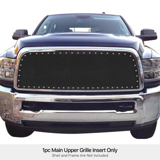 APS Black Stainless Upper Rivet Grille (1.8mm Wire): Ram 2500 & 3500 2013 - 2018