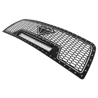 APS Stainless Upper Sheet Grille w/ LED's: Dodge Ram 2009 - 2012 (2500 & 3500)