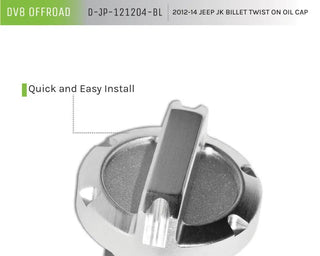 DV8 Offroad Billet Twist On Oil Cap: Jeep Wrangler JK (2012-2017) / Wrangler JK (2018)