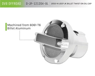 DV8 Offroad Billet Twist On Oil Cap: Jeep Wrangler JK (2012-2017) / Wrangler JK (2018)