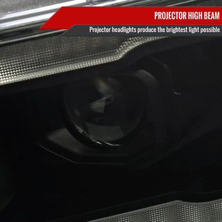 Spec D Projector Halo Headlights (Smoke w/ Sequential Turn Signal): Ram 1500 2019 - 2024