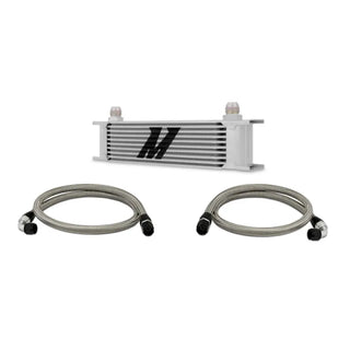 Mishimoto 10 Row Oil Cooler Non-Thermostatic: UNIVERSAL Silver