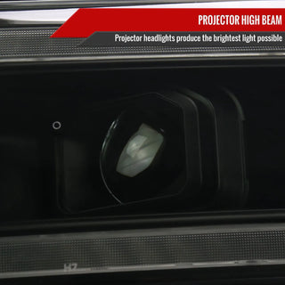Spec D Projector Halo Headlights (Smoke w/ Sequential LED Signal): Ram 2500 & 3500 2019 - 2024