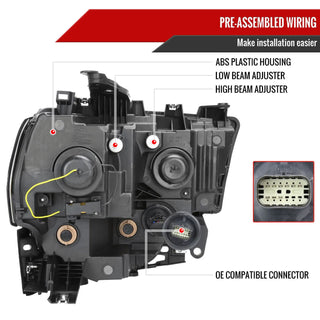 Spec D Projector Halo Headlights (Chrome w/ Sequential LED Signal): Ram 2500 & 3500 2019 - 2024