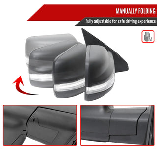 Spec D Passenger Mirror w/ Turn & Puddle Light (PASS): Ram 1500 (19-24) - Black