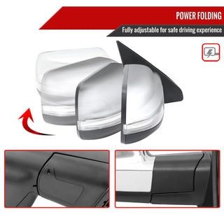 Spec D Passenger Mirror w/ Turn & Puddle Light (Auto-Fold, Chrome): Ram 1500 (19-24)