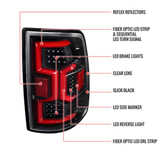 Spec D LED Tail Lights (Jet Black w/ Sequential Turn Signal): Ram 2500 & 3500 2019 - 2024