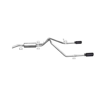 Gibson Black Elite Dual Split Cat-Back Perf Exhaust Black Tips (REAR): Dodge/RAM 1500 2009-18 5.7L/4.7L