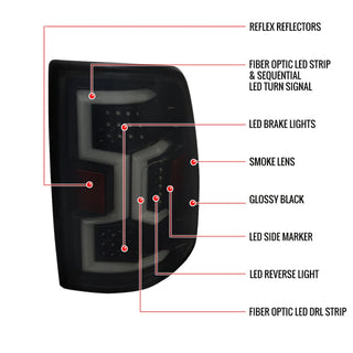 Spec D LED Tail Lights (Dark Smoke w/ Sequential Turn Signal): Ram 2500 & 3500 2019 - 2024