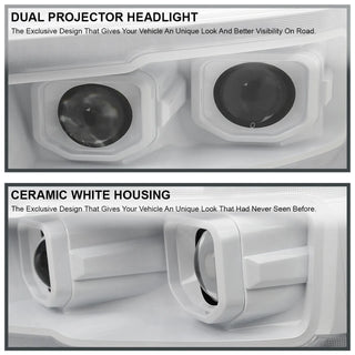 Spec D DRL LED Projector Headlights (White w/ Switchback Sequential Signal): Ram 1500 2019 - 2024