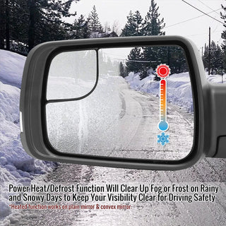 Spec D Driver Mirror w/ Turn Signal Light & Puddle Light (Manual-Fold, Black): Ram 1500 2019 - 2024
