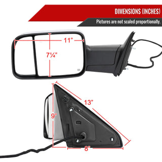 Spec D Driver Mirror w/ Turn & Puddle Light (AUTO-FOLD, Chrome): Ram 2500 / 3500 (19-26)