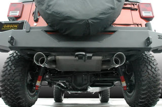Gibson Aluminized 2.5in Axle-Back Dual Split Exhaust: Jeep Wrangler 2007-2017