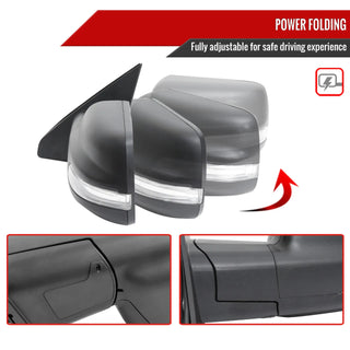 Spec D Driver Mirror w/ Turn Signal Light & Puddle Light (Auto-Fold, Black): Ram 1500 2019 - 2024