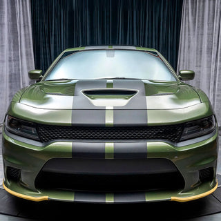 Spec D Front Bumper Splitters (Yellow, 2PC): Dodge Charger SRT & ScatPack 2015 - 2023