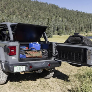 Tuffy Deluxe Cargo Enclosure (REAR): Jeep Wrangler Unlimited JL 2018-2026 w/ Alpine Subwoofer