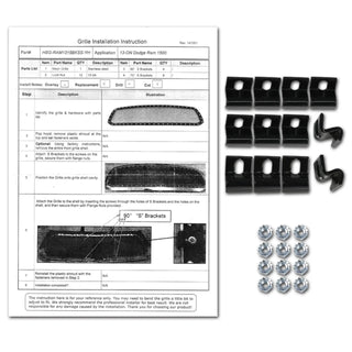 Spec D Stainless Steel Grille Insert (Rivet Style, Black Mesh): Ram 1500 2013 - 2018