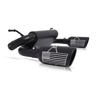 Gibson Patriot Flag Series Dual Split Cat-Back Perf Exhaust Black Ceramic (REAR): Jeep Wrangler JL 2018-2025 3.6L
