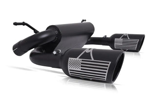 Gibson Patriot Flag Series Dual Split Cat-Back Perf Exhaust Black Ceramic (REAR): Jeep Wrangler JL 2018-2025 3.6L