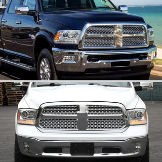 Spec D Projector Halo Headlights w/ LED Bar (Chrome): Ram 2013 - 2018