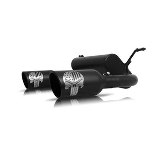 Gibson Patriot Skull Dual Split Axle Back Perf Exhaust Black Ceramic (REAR): Jeep Wrangler JL 2018-2025 3.6L