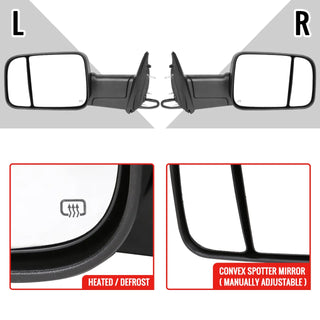 Spec D Mirrors SET w/ Turn Signal Light & Puddle Light (Auto-Fold, Black): Ram 2013 - 2018