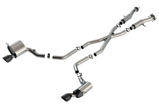 Borla Cat-Back Exhaust ATAK Black Chrome Tips (REAR): Jeep Grand Cherokee SRT 2015-2021 6.4L